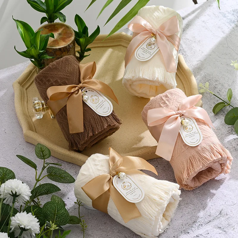 1PCS Tasseled Hand Towel Gift Towels Absorbent Face Towel Soft Cotton