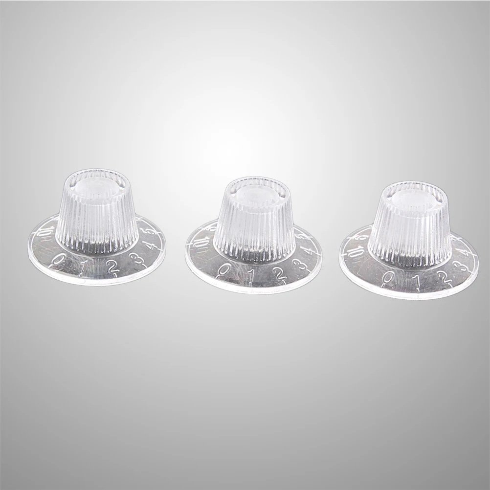 

3 PCS/ Transparent Knob Set Guitar Upgrade Bass Control Electric Knobs Accessories Volume Tone