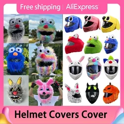 Motorcycle Helmet Cartoons Plush Helmet Protective Cover Helmet Full Face Covers For Outdoor Fun Personalized Helmets Christmas