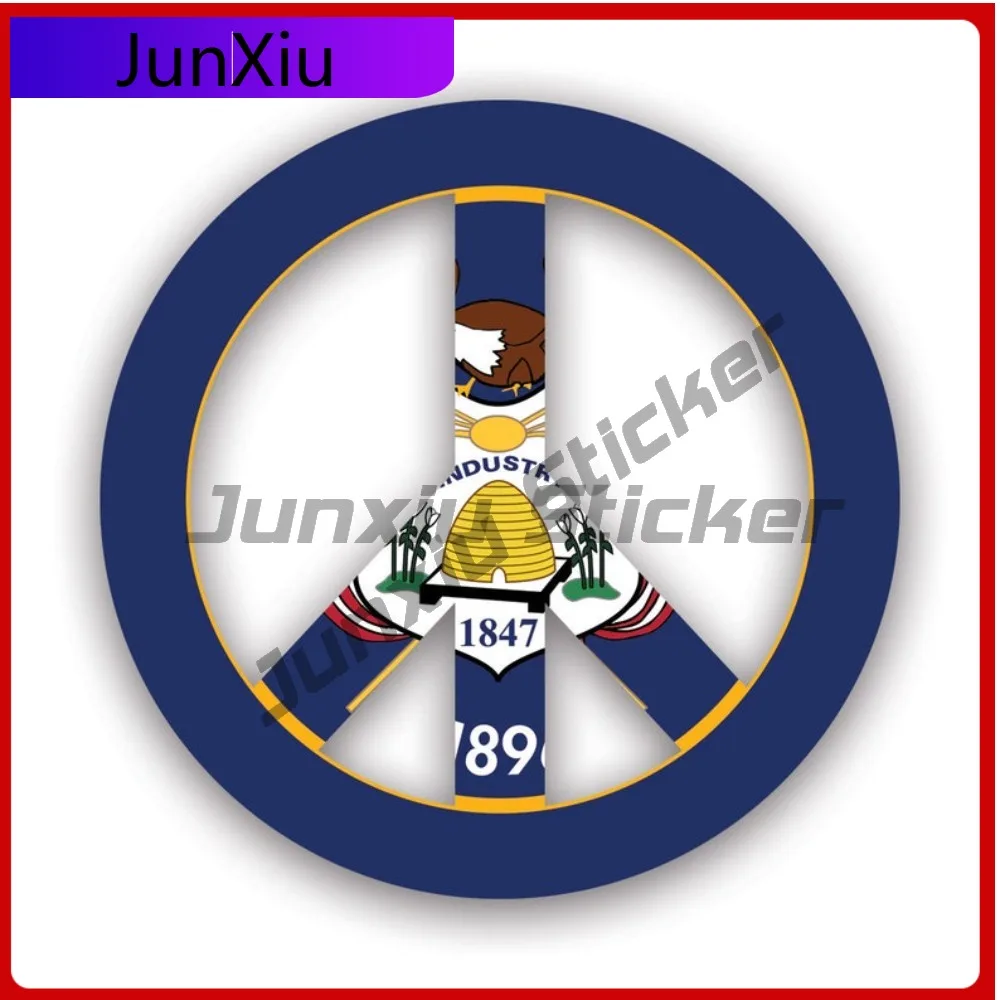 

Utah Flag Peace Scratch Resistant Weather Resistant Anime Style For Car Window Laptop Rear Windshield Easy Apply Easy To Remove