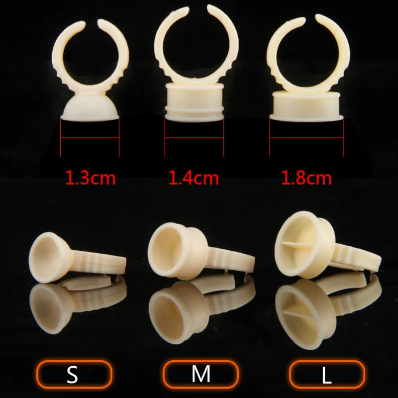 Silicone Permanent Makeup Ring Pigment Ring Tattoo Ink Eyebrow Lip Tattoo Pigments Holder Rings Container Cup Eyelash Extension