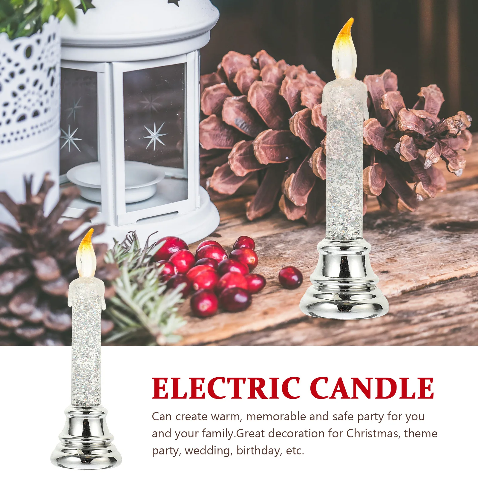 

Led Flickering Lights Flameless Electric Candles Christmas Wedding Party Decoration Vintage Simulation