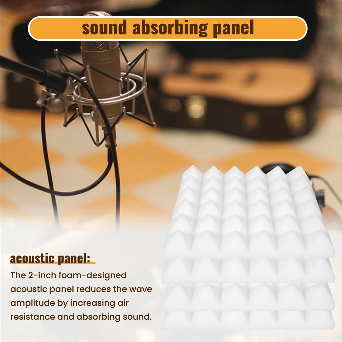 

Lo-ok 12 упаковок акустических панелей, звукоизоляционные пенопластовые панели, студийные звукоизоляционные клинья, пена для снижения шума в стене, для музыкальной студии и т. д.