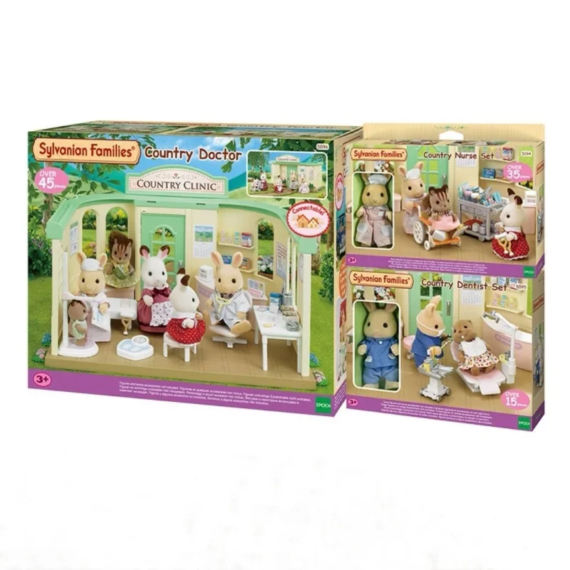 Original Sylvanian Families Baby Family Forest Clinic Series Family Shiba Dog Family Doll Toy Birthday Gift