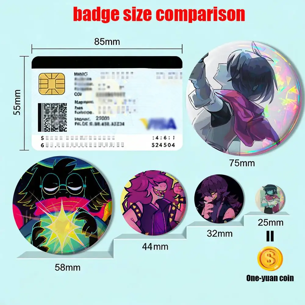 Kris Susie Ralsei Deltarune Round Exquisite Badge Brooches Creative Pins For Clothes Hat Backpack Gift Accessories