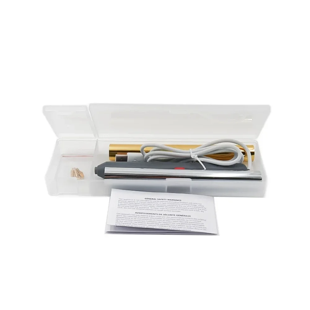 1set USB Hot Stamping Pen With 4 Replaceable Tip Gold Silver Foil Heating Tool For Stunning Gold Foil Elements To Card Scrapbook