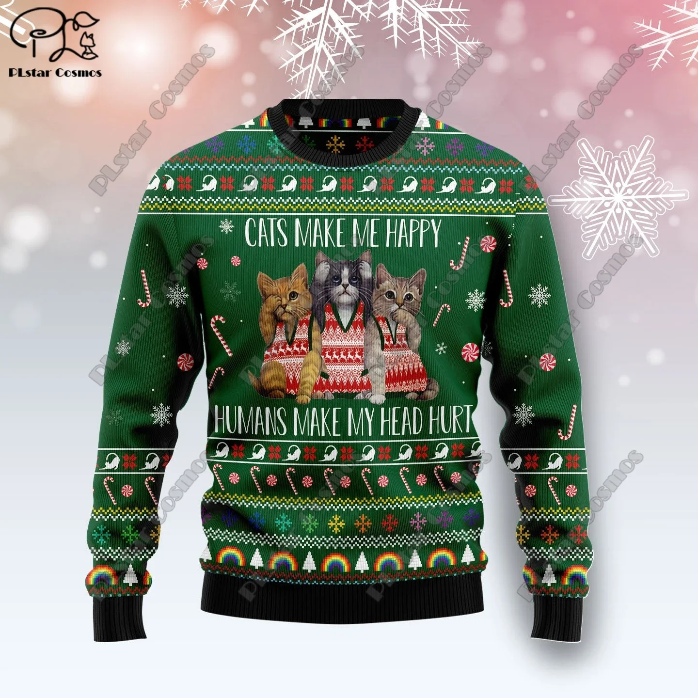 New 3D Printed Animal Custom Series Cute Christmas Pattern Ugly Sweater Street Casual Winter Sweatshirt S-28 - Image 4