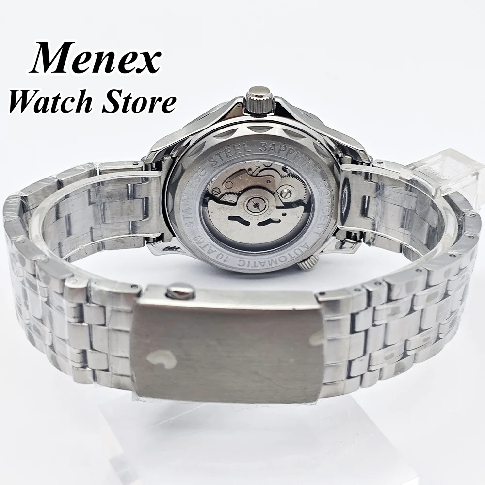 NH35 Customization DIY Logo Men's Watch 41mm Silver Stainless Steel Watch Case Sapphire Crystal Fit NH35 Movement Watch view 5