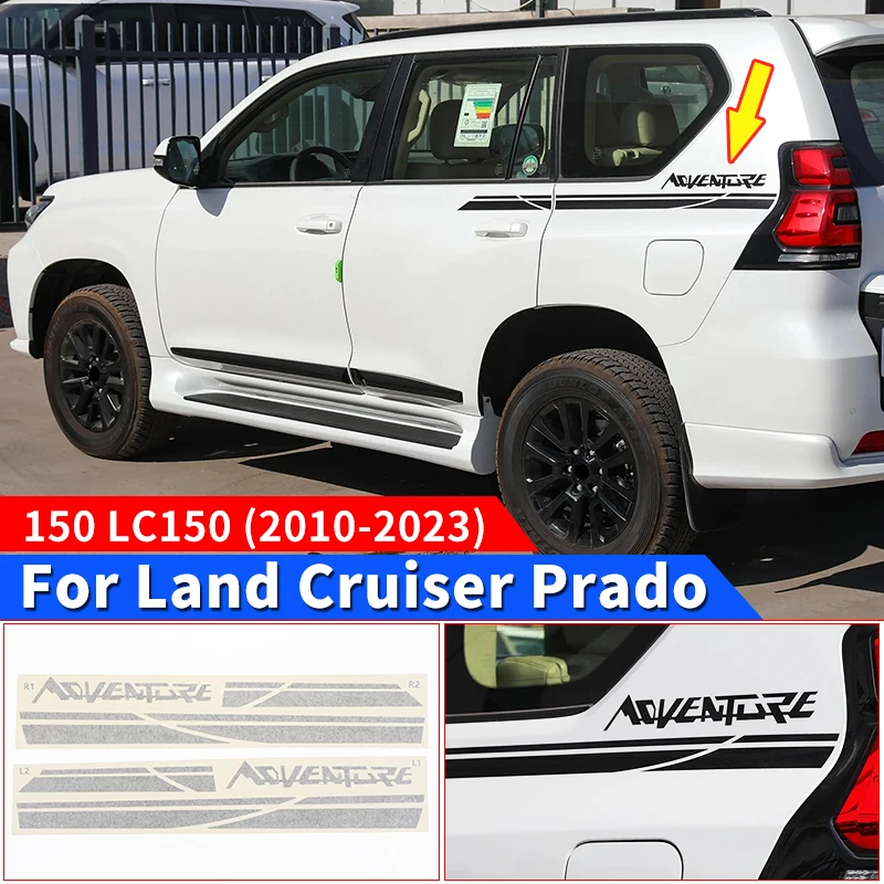 

For 2010-2023 Toyota Land Cruiser Prado 150 LC150 J150 Appearance Accessories Waistline Pattern Decorative Color Stripes Sticker