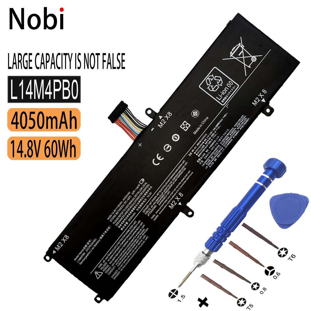 

Nobi Brand New 14.8V 60WH 4050mAh L14M4PB0 Laptop Battery For Lenovo Rescuer 14ISK 14ISE 14IFI 15ISK RESCUER 80RN 80RQ