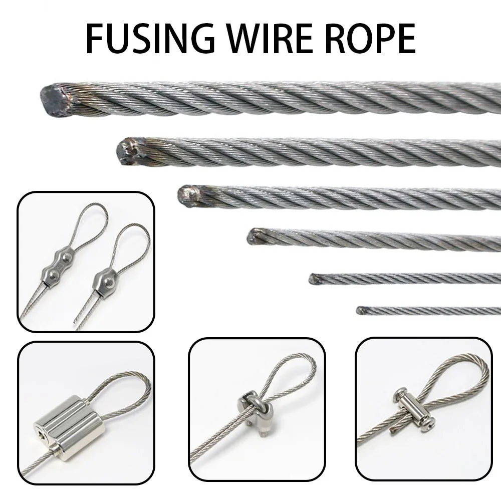 1.5mm-6mm Stainless Steel Flexible Steel Wire Rope, Tail Fuse Treatment, Smooth Surface Without Loose Strands