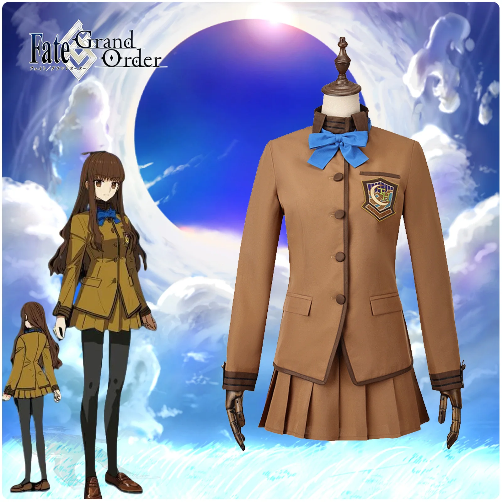 岸波葉乃制服コスプレ衣装シャツスカート靴下用ハロウィンパーティー