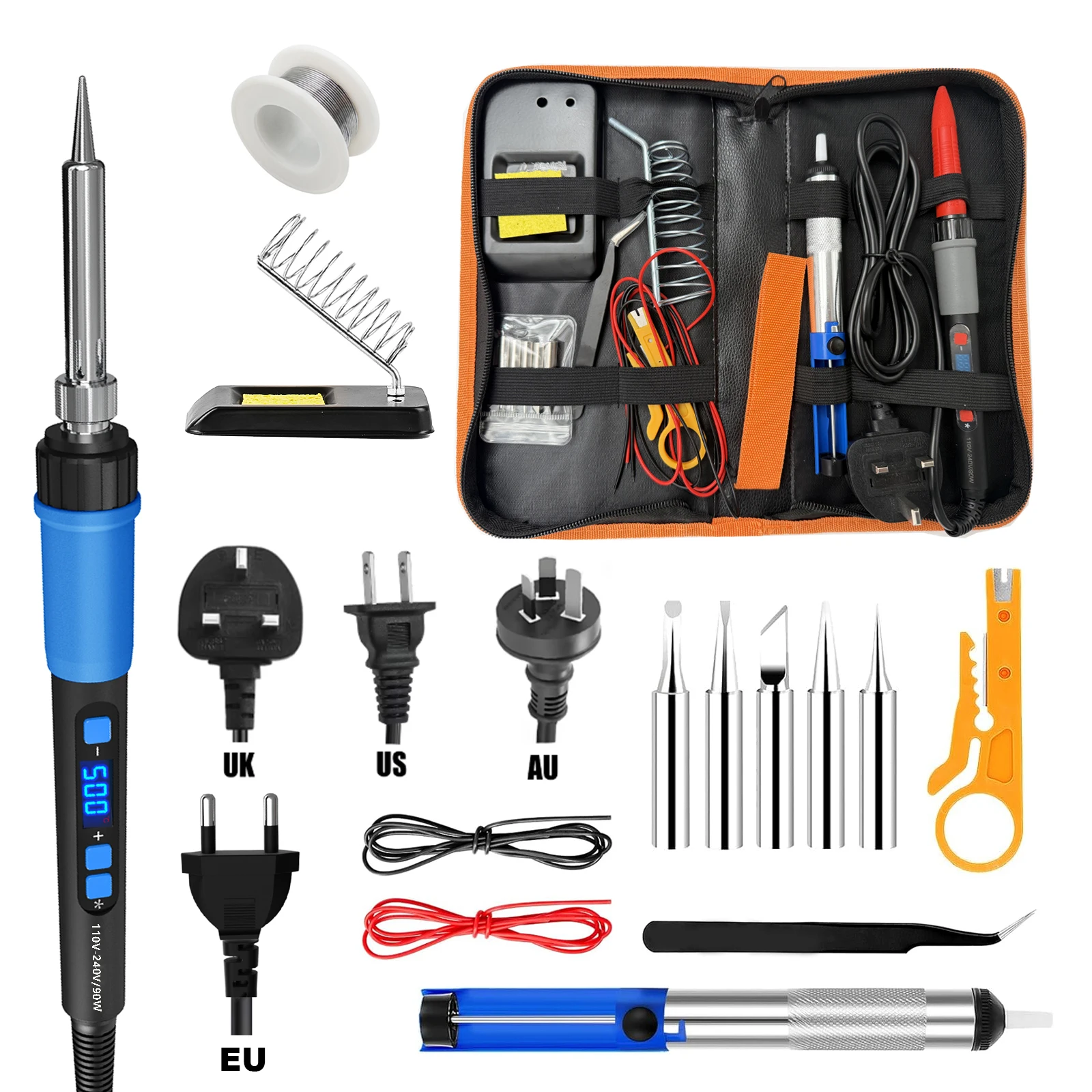 ILIBILIB HX5 90W 110V-240V Soldering Iron with Sleep Mode & LCD Display (180-500°C, ±1°C Precision)