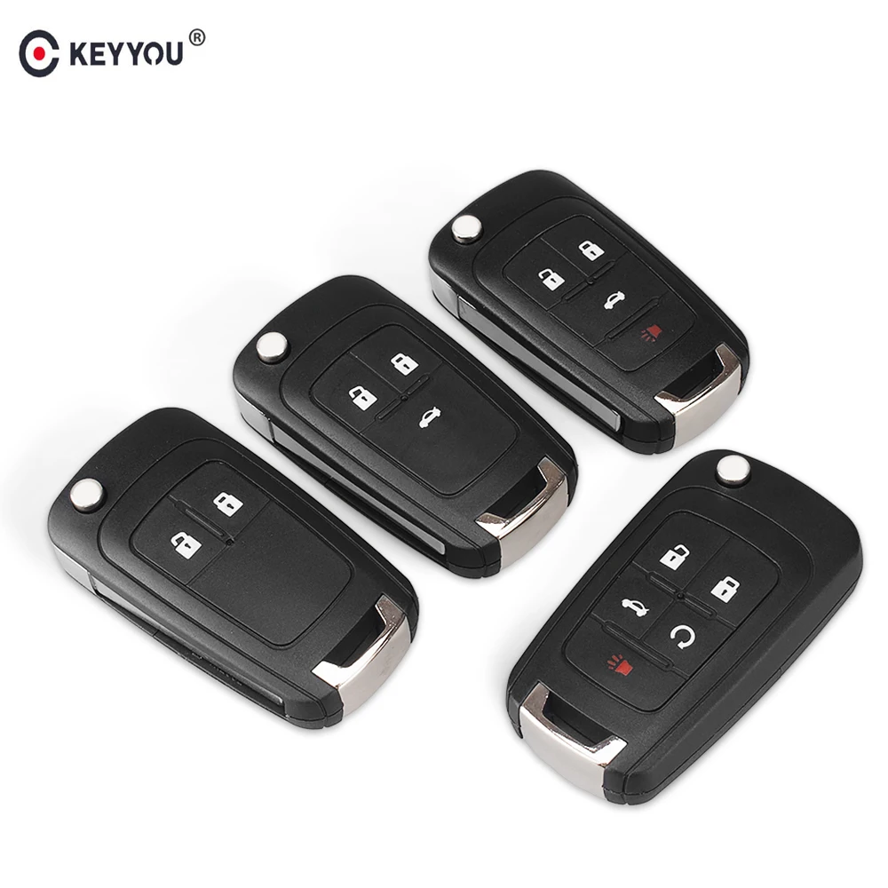 KEYYOU 20X Remote Case Fob Cover Flip Folding Key Shell Blank For Chevrolet Lova Sail Aveo Cruze Car Key 2/3/4/5 Buttons