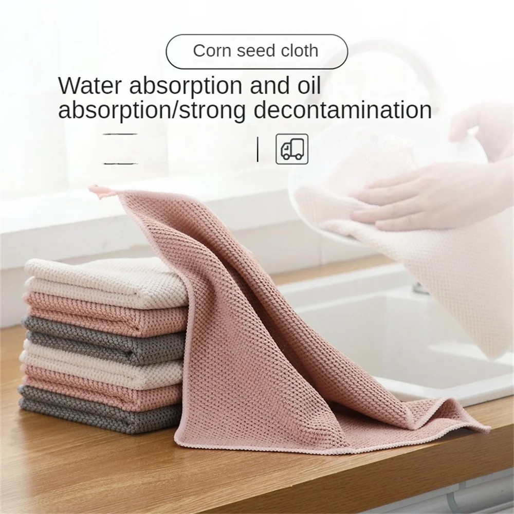 1/2PCS Kitchen Cloth Water Absorption Oil Absorption Quality Rag Dishwasher Not Easy To Shed Hair Fast Cleaning Ultra-thin