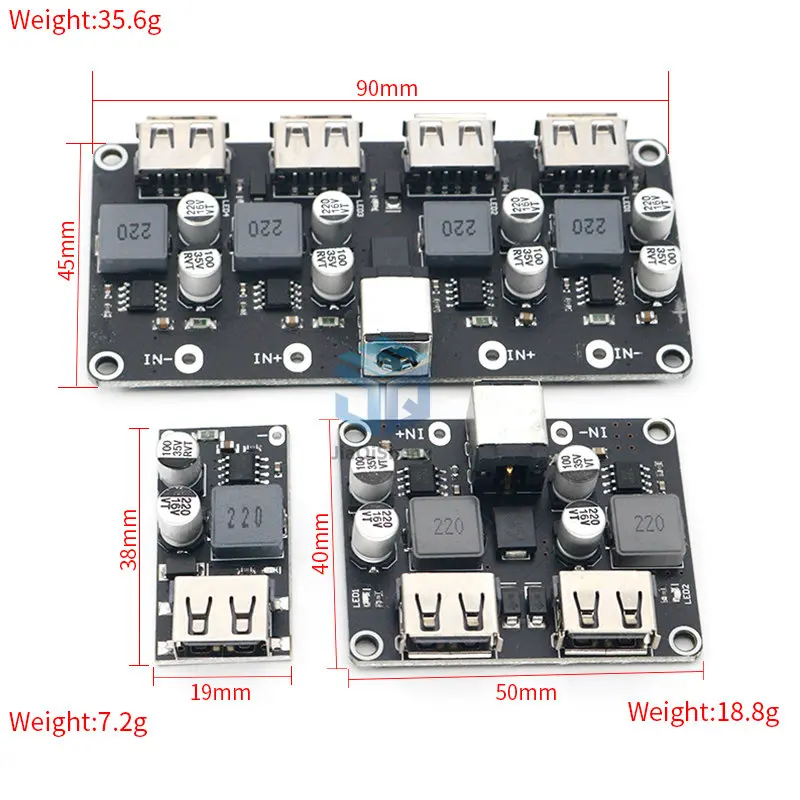 USB QC3.0 QC2.0 USB DC-DC Buck Converter Charging Step Down Module 6-32V 9V 12V 24V to Fast Quick Charger Circuit Board 5V