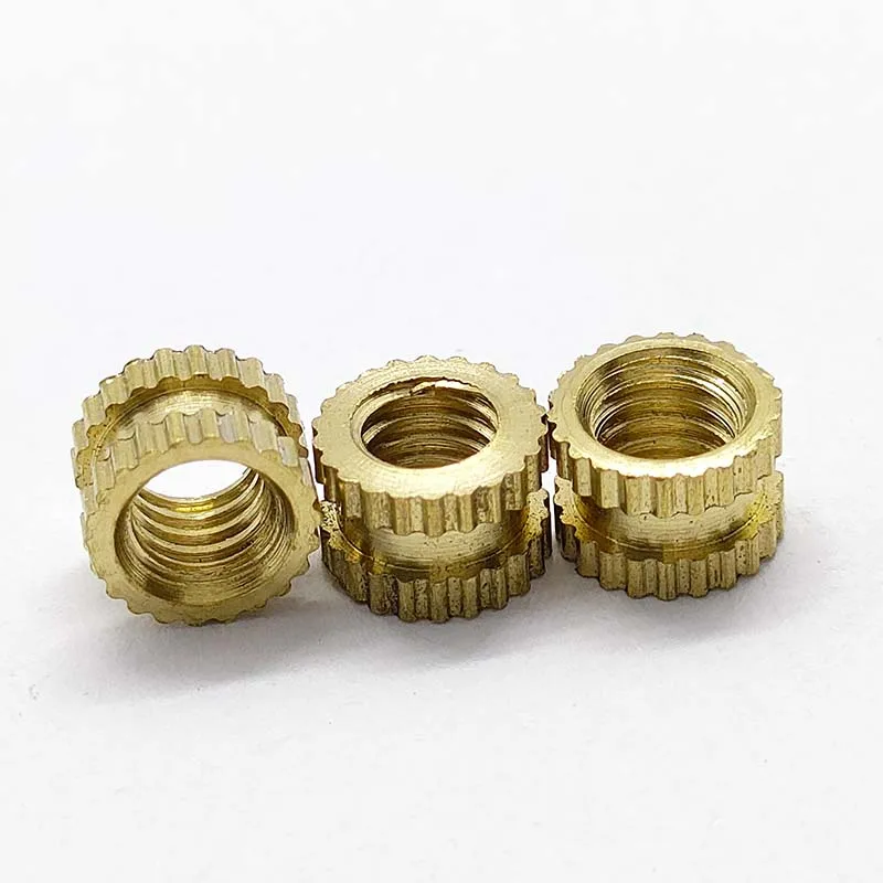 Knurled Insert Nut 10PCS M4*4*6  Brass Thru-Threaded Insert Embedment Nuts for Printing 3D Printer and More Projects 6mm (OD)