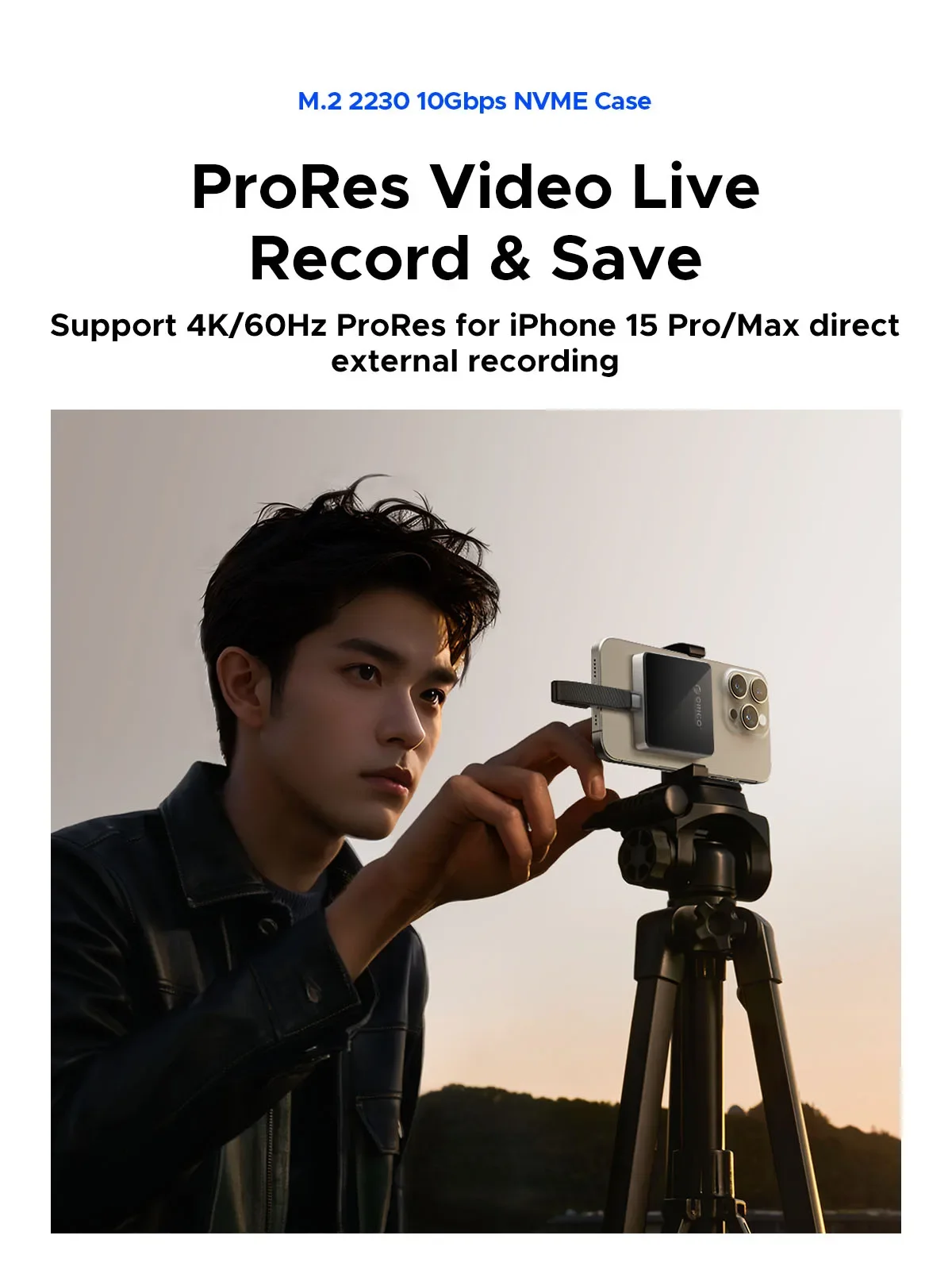 ORICO Magnetic 2230 M.2 NVMe SSD Enclosure USB 3.2 10Gbps M.2 to USB Type C External Adapter for iPhone 15 Pro Max iPad MacBook