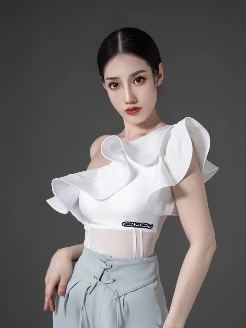 

Костюм для латиноамериканских танцев Meichen Evening Island: женский топ Fibone и юбка с плиссировкой, цельный комплект для тренировок