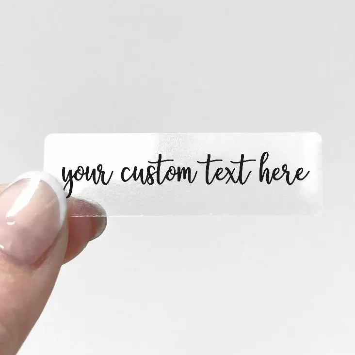 Custom Transparent Sticker Personalized Clear Thank You Label Wedding Name Text Brand Logo Tag Print For Small Bussiness Pack