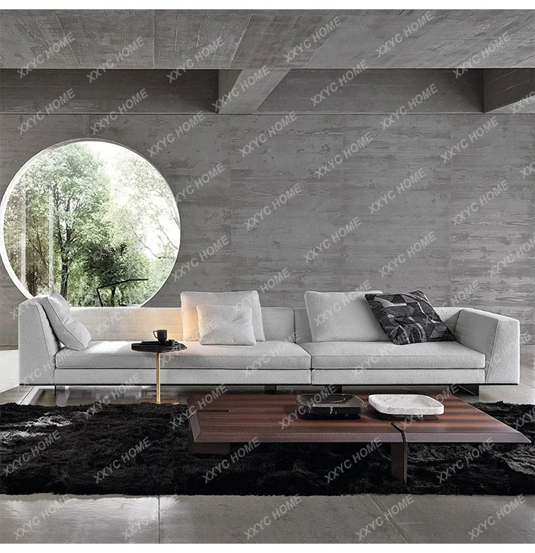 Minimalist Sofa Large Apartment Villa Large Flat Floor Living Room Corner Simple Modern Cotton And Linen Fabric Sofa