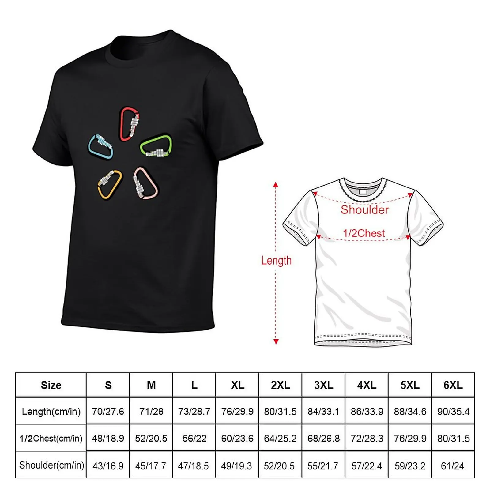 Colorful Carabiner Pack T-Shirt customs cute tops Short sleeve tee men