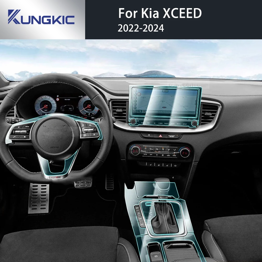 For KIA XCEED 2022 2023 2024 TPU Car Navigation Screen Film Gearbox Protective Sticker Anti-scratch Repair Interior Accessories