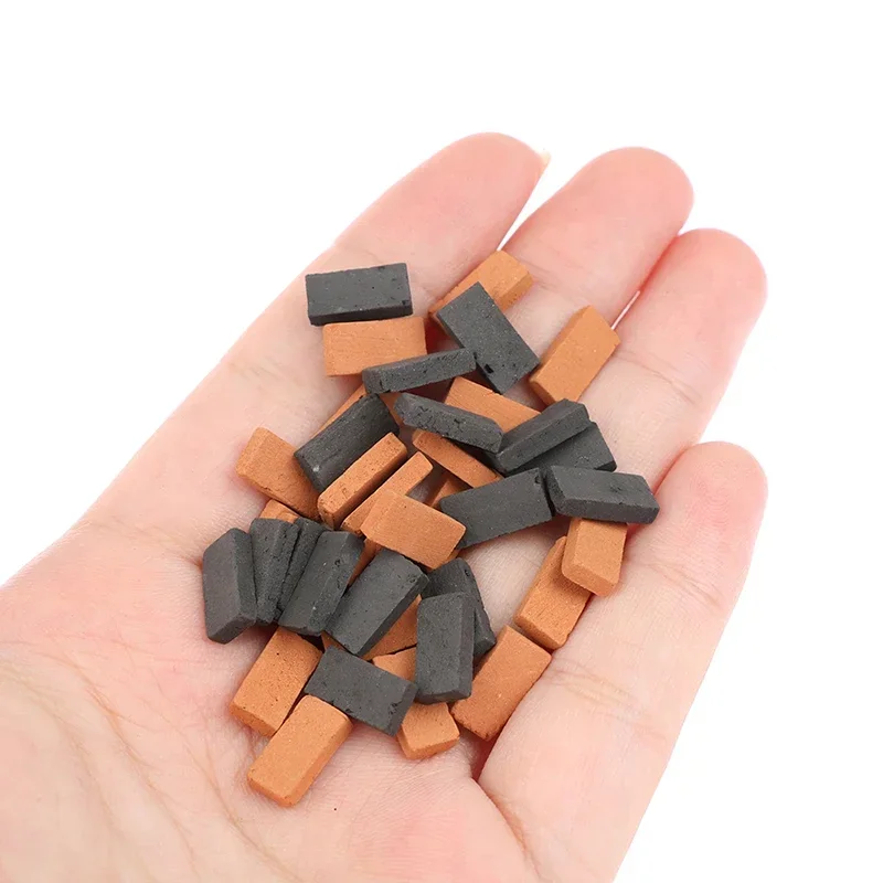 

50pcs Mini Brick Model DIY Miniature Dollhouse Accessory Simulation Bricks Toys for Kids Boys Play House Game 10*5*2.5mm