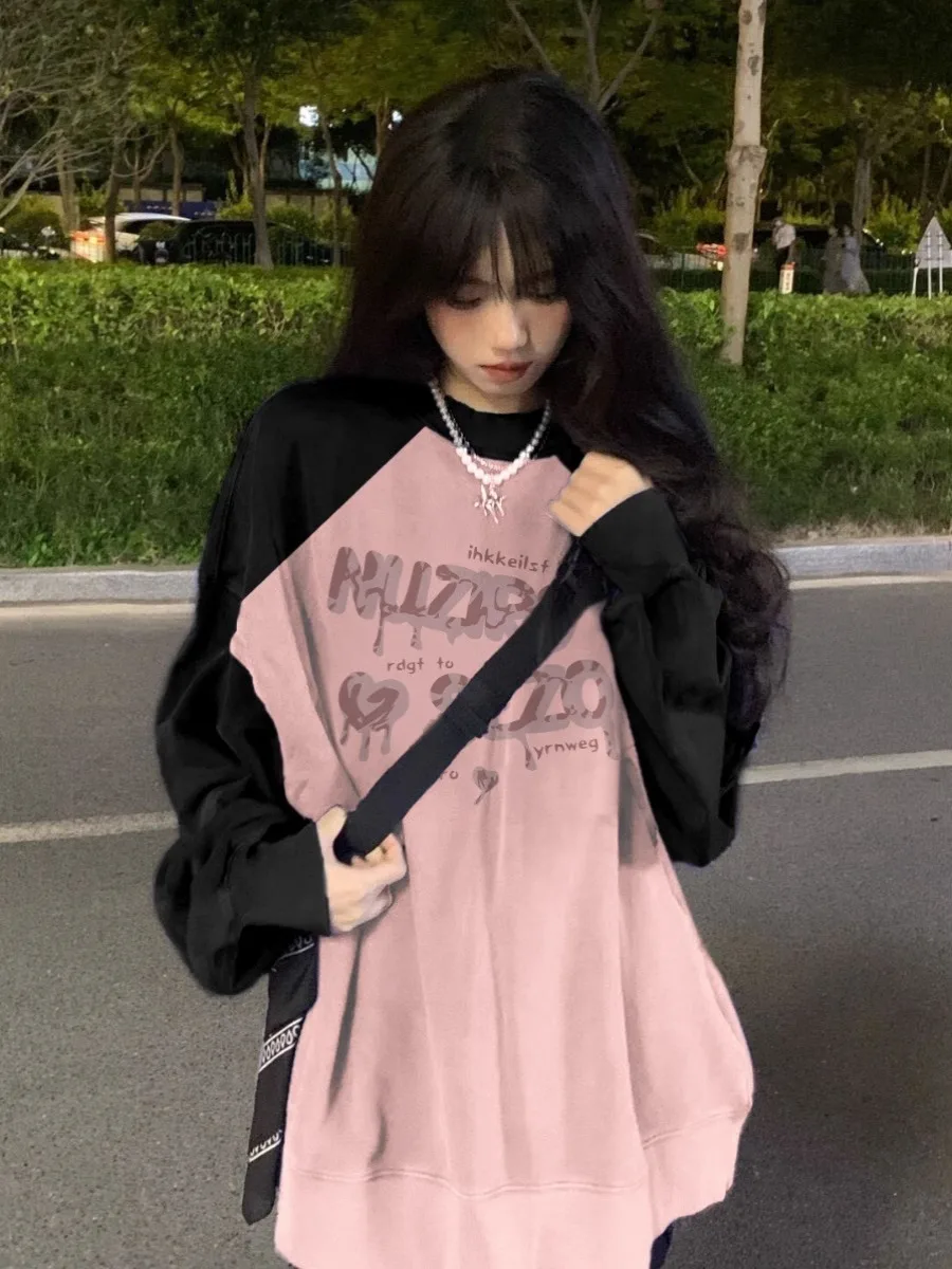 Sudaderas deportivas para mujer, flexibles, elegantes, divididas, Hipster, hip hop, media cremallera, de temporada, raglán ahumado, rojo, con cuello en V, empalme Y2K