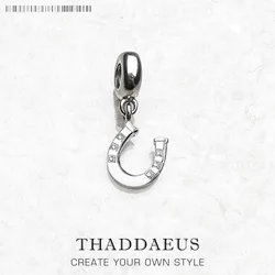 Horseshoe Pendant Charm For Men Women Spring 925 Sterling Silver Trendy Lucky Fashion Jewelry