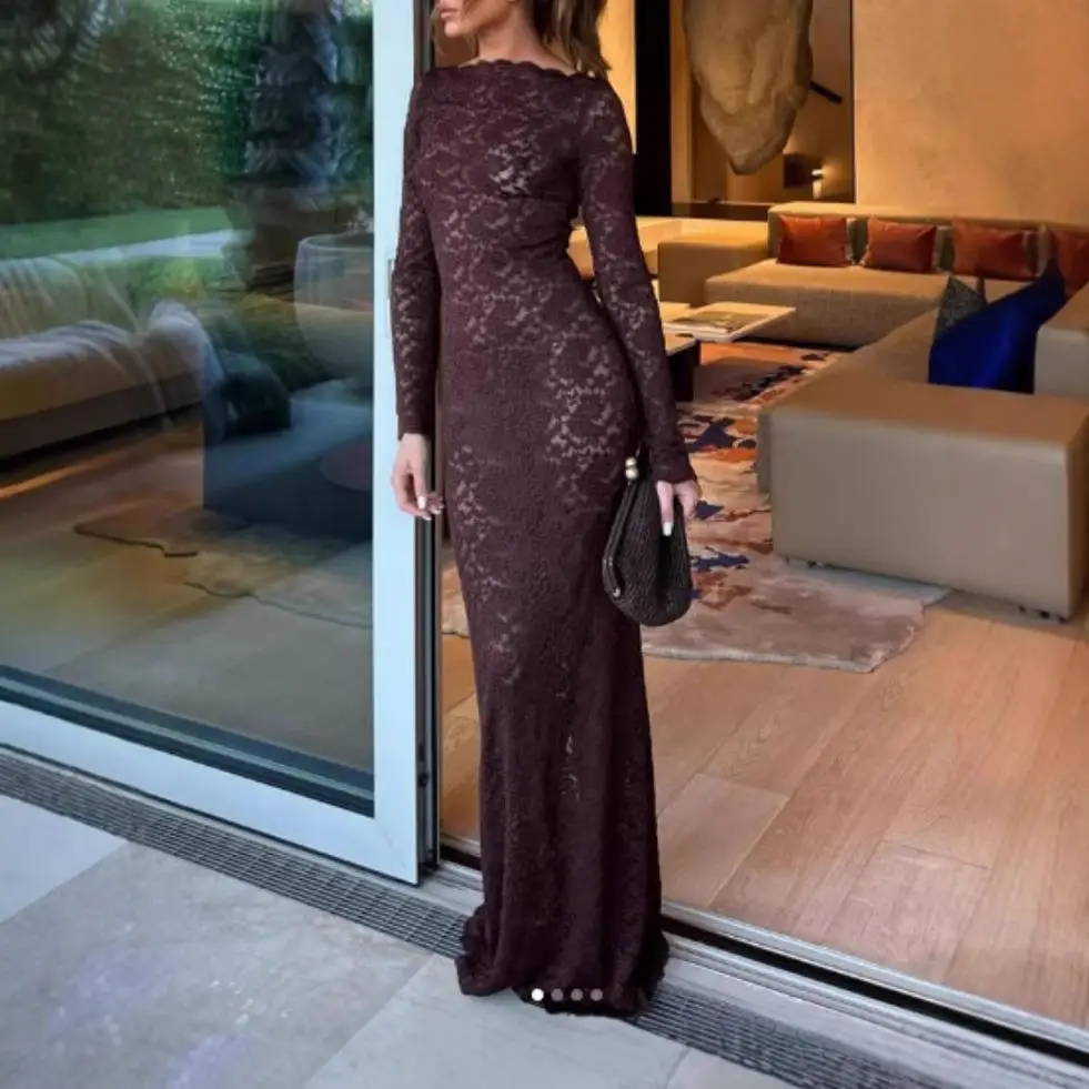 Ele Cross-Border Sle Lace Fi-Tail Evening Dr Damen Langer Wickelrock Casual Chic Independent Station