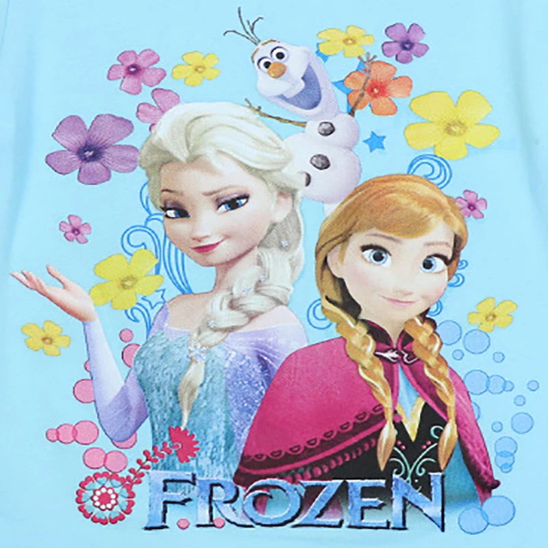 Halloween New Girls Sequin T Shirt Frozen Elsa pattern-changing Anna Sequined Girls Tops Tees Summer Kids Clothes