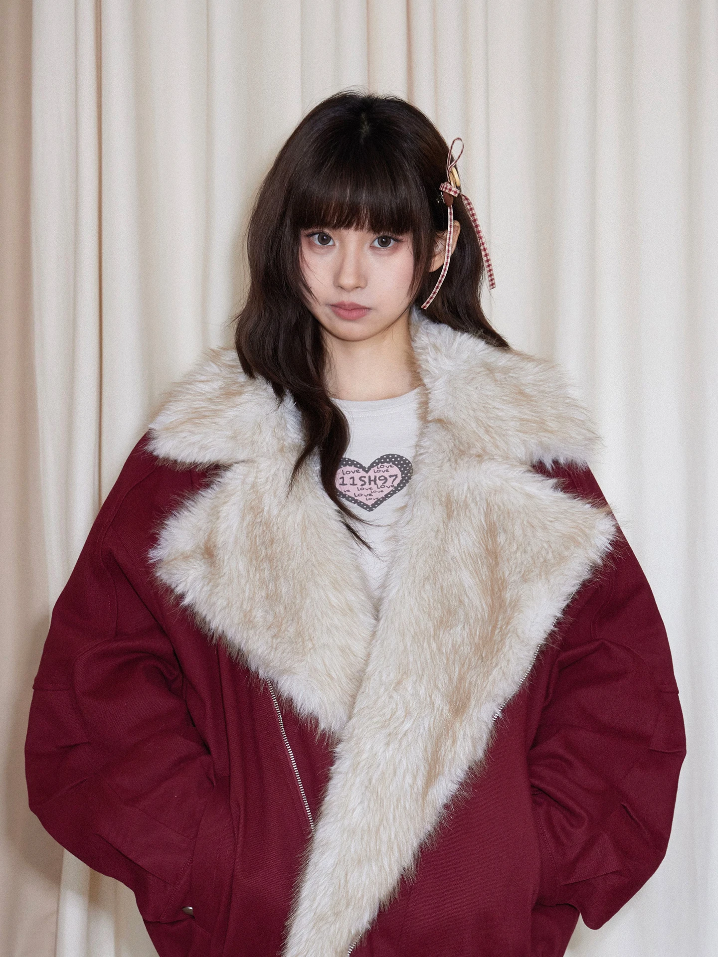 

Красная женская куртка Thiened в стиле ретро, теплая зимняя новинка, парка с меховым воротником и горным орлом, хлопковая одежда, верхняя одежда