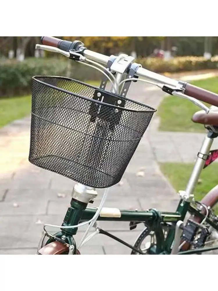 AliExpress NONE Detachable Front Bike Basket,Metal Wire Basket,with Hooks Adjustable Fitting for Outdoor