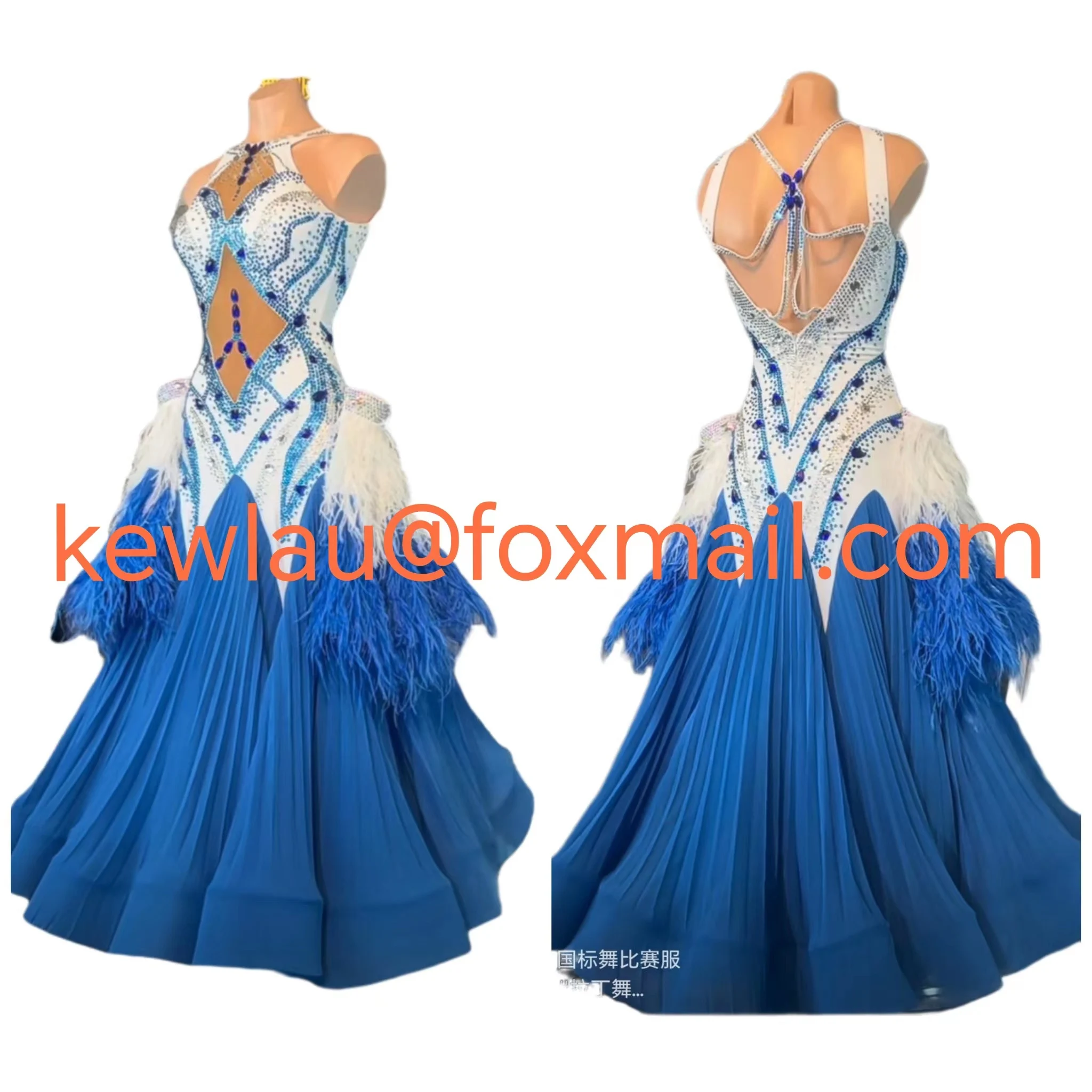 

WHYNOT DANCE 2023 new design Feather Customized Ballroom Waltz Dance Competition Dress Fast Free Shipping