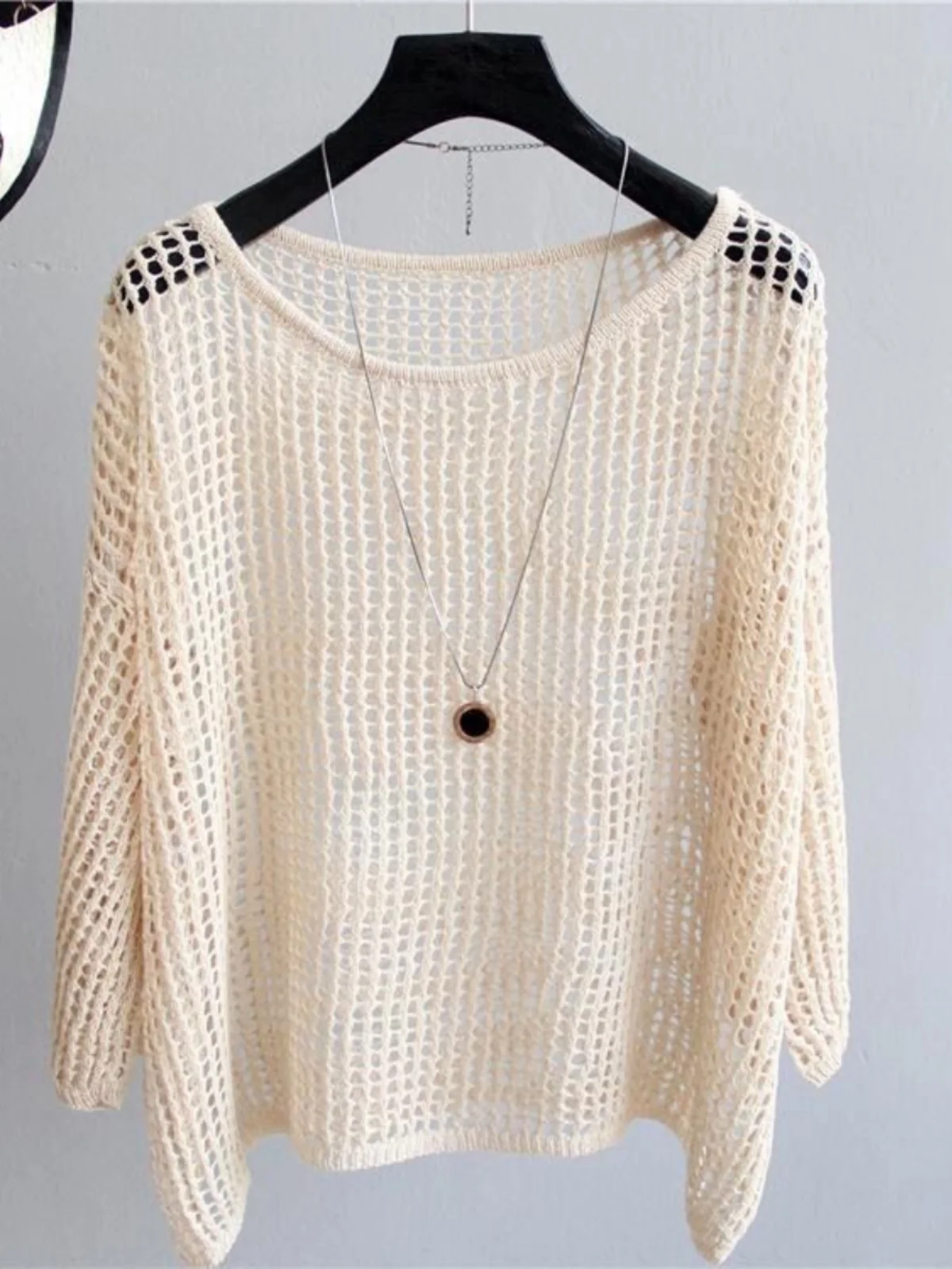 new-casual-women's-knitted-hollow-out-top-fashionable-large-size-sleeve-short-women's-air-conditioning-shirt-plus-size-mm-cov