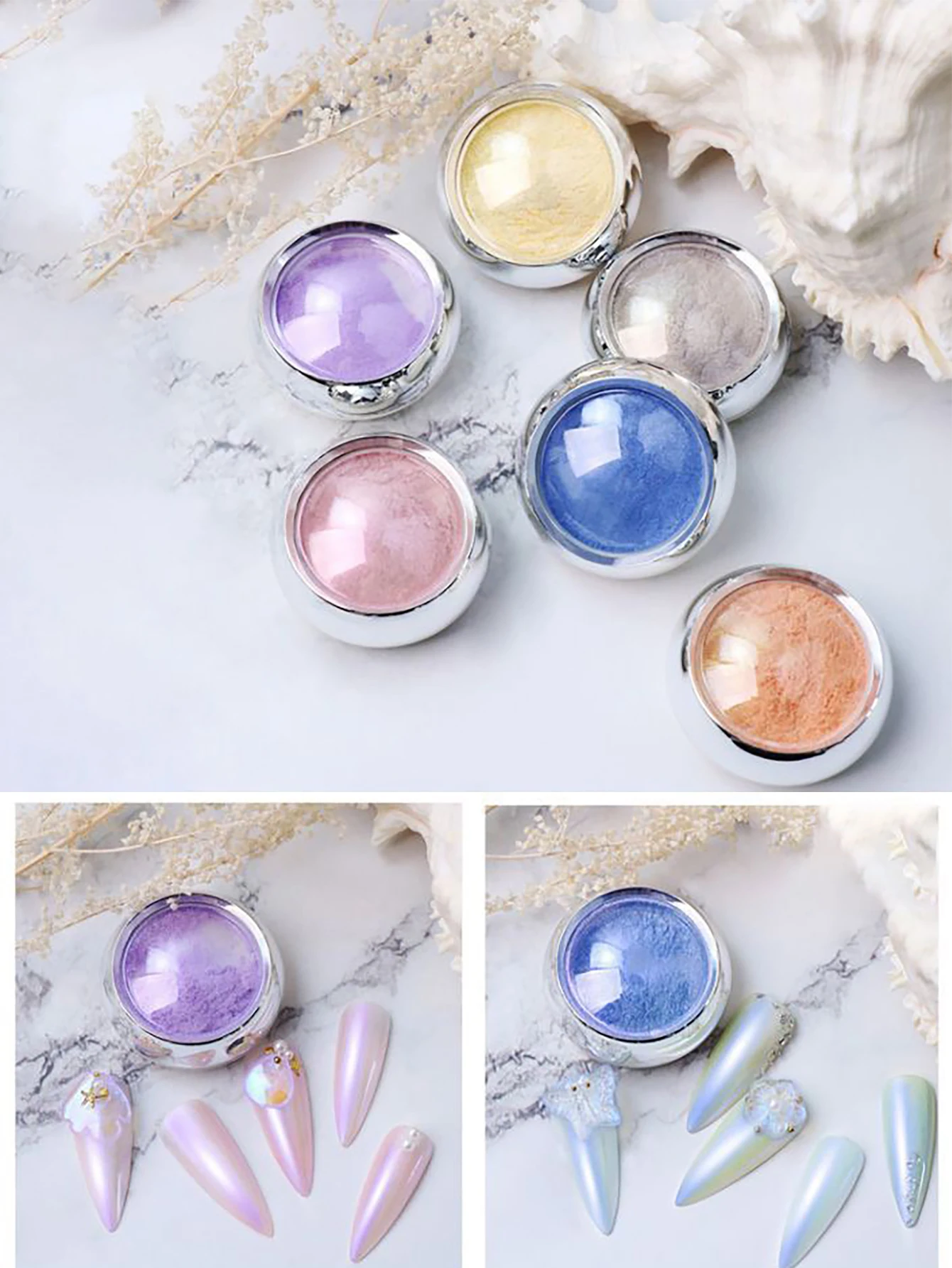 Black Friday Aurora Chrome Nail Powder,Nail Art con Glitter arcobaleno, decorazione per unghie con perla bianca, forniture per unghie In Nail Art