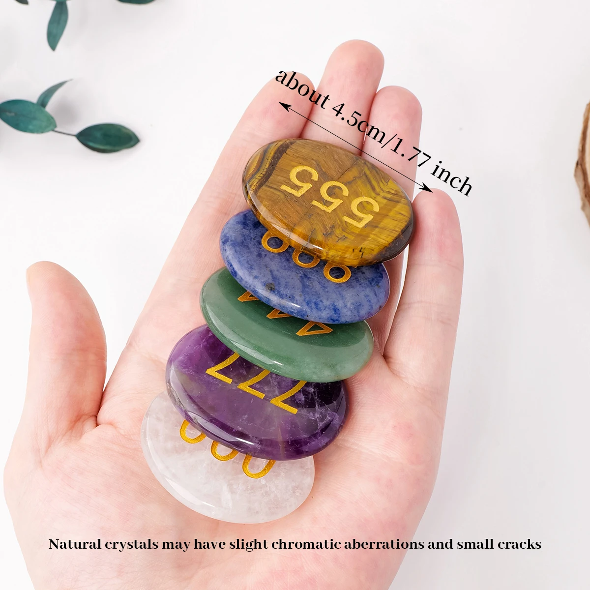 1pc Natural Crystal Worry Relief Stone Amethyst Number 777 Palm Stone Massage Stone Home Decoration Ornament Lucky Stone