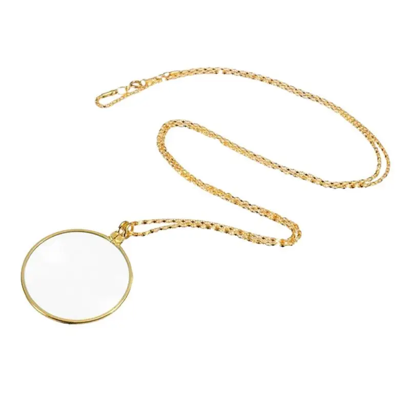 Magnifier Necklace 5X Magnifier Magnifying Glass Optical Magnifying Reader Fashion Pocket Magnifier For Reading Jewelry