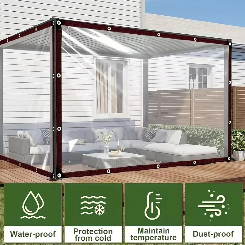 두꺼운 투명 방수 타포린 정원 방수 투명 폴리 타프 식물 커버, 그로밋 단열 창고 천 