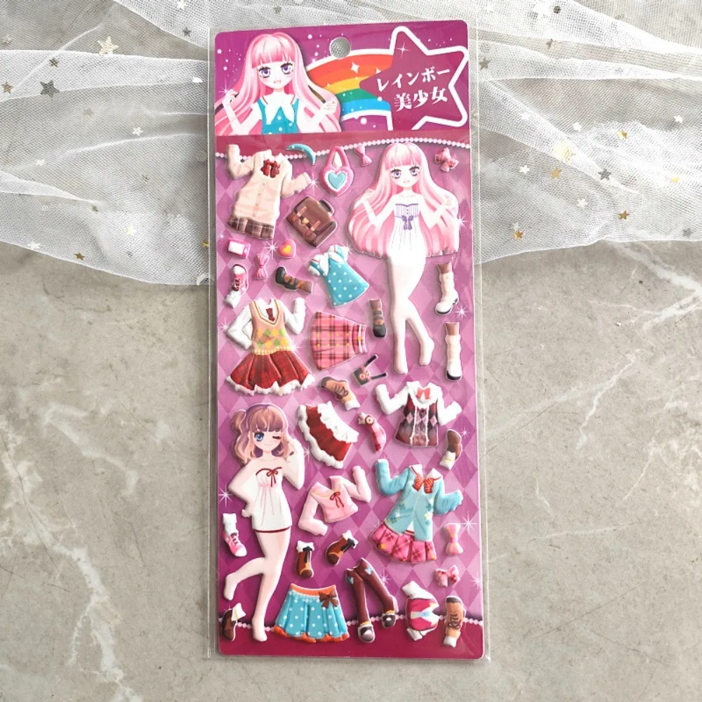 ملصقات فستان الأميرة من إسفنج الفقاعات الناعمة من مادة EVA (4 أنماط) - ملصقات عالية الجودة قابلة لإعادة الاستخدام ولا تترك بقايا لكتب اليد للفتيات #6