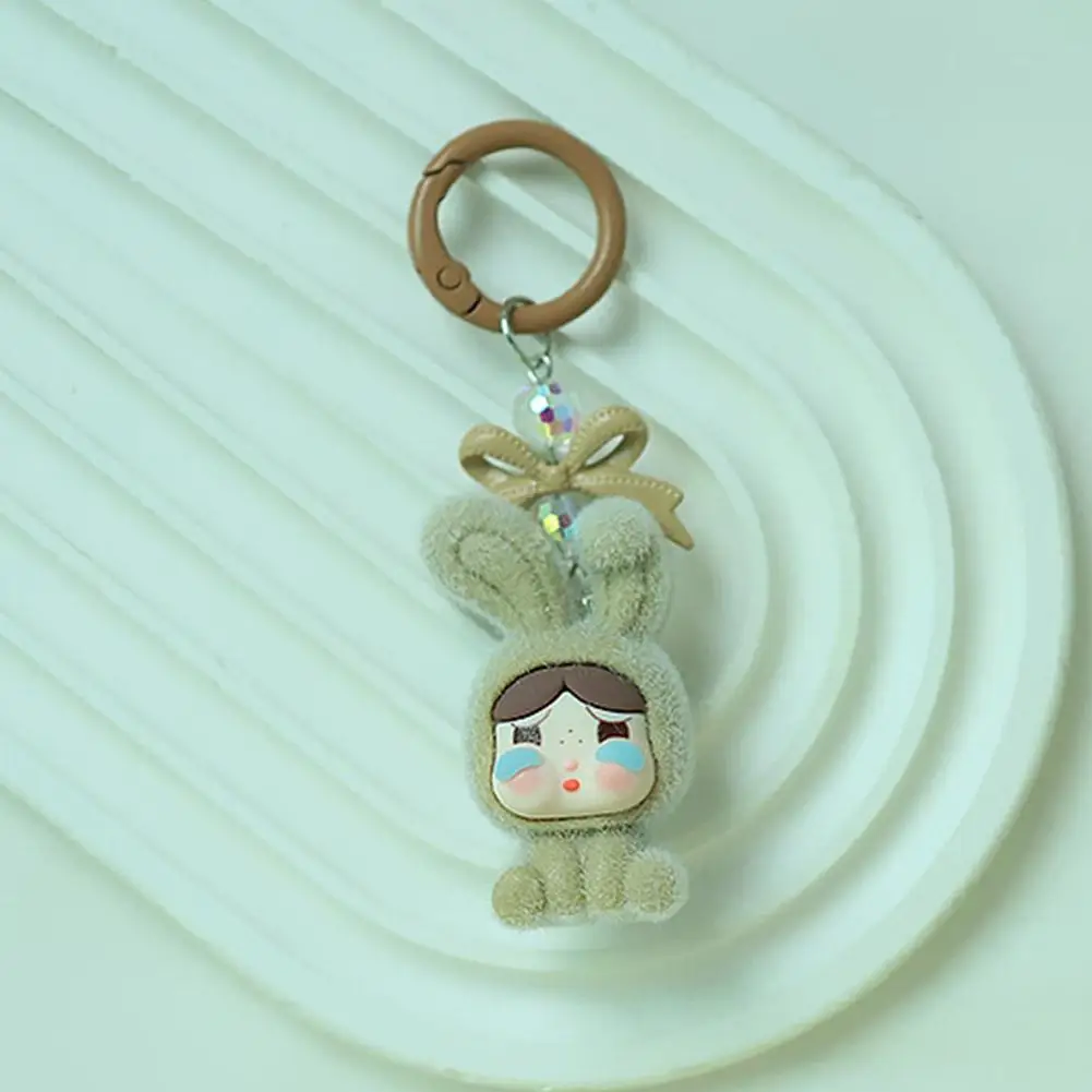 

New Crybaby Labubu Key Chain Toy Pendant For Car Cute Flocking Cartoon Small Ornaments Car Decoration Accessories 2025 New