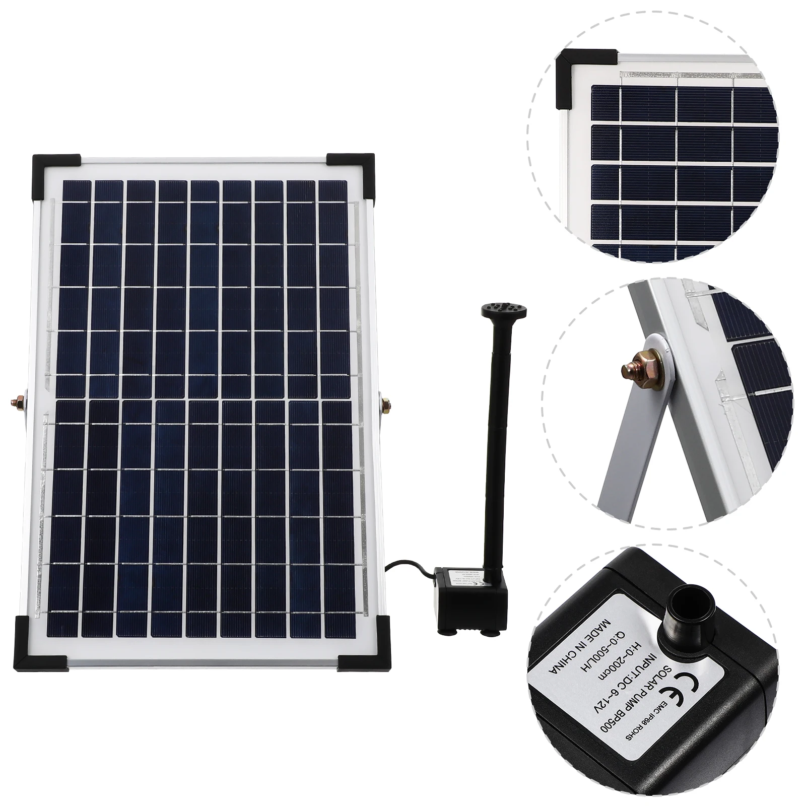 

High Power Solar Fountain Pump 10W Lightweight Portable Easy Installation Durable Water Pump Solar Powered Garden Pond Lawn