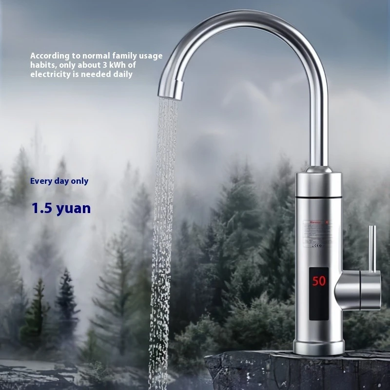 

Instant Water Heater Faucet Electric Kitchen Hot Water Tap Bathroom Heating Electric 3000W 220v Stainless Steel Shell