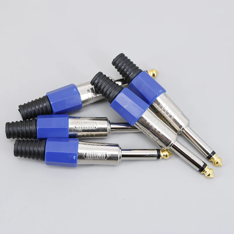 1/2/5pcs Musical Sound 1/4 inch TRS Plug 6.35mm TRS Solder Type DIY Audio Connector Guitar/Microphone Plug