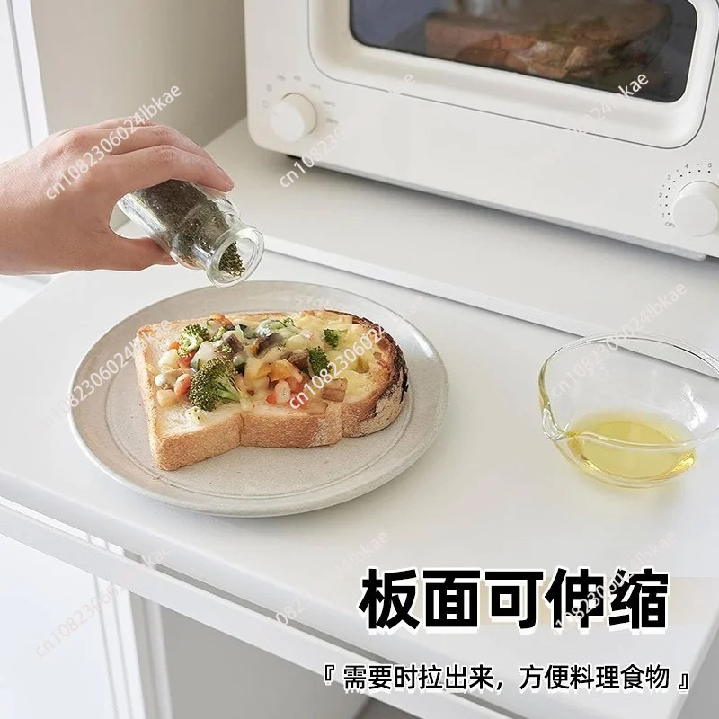 Kitchen microwave oven rack bottom pull artifact drawer type pull basket oven bracket push pull baffle pot rack bowl