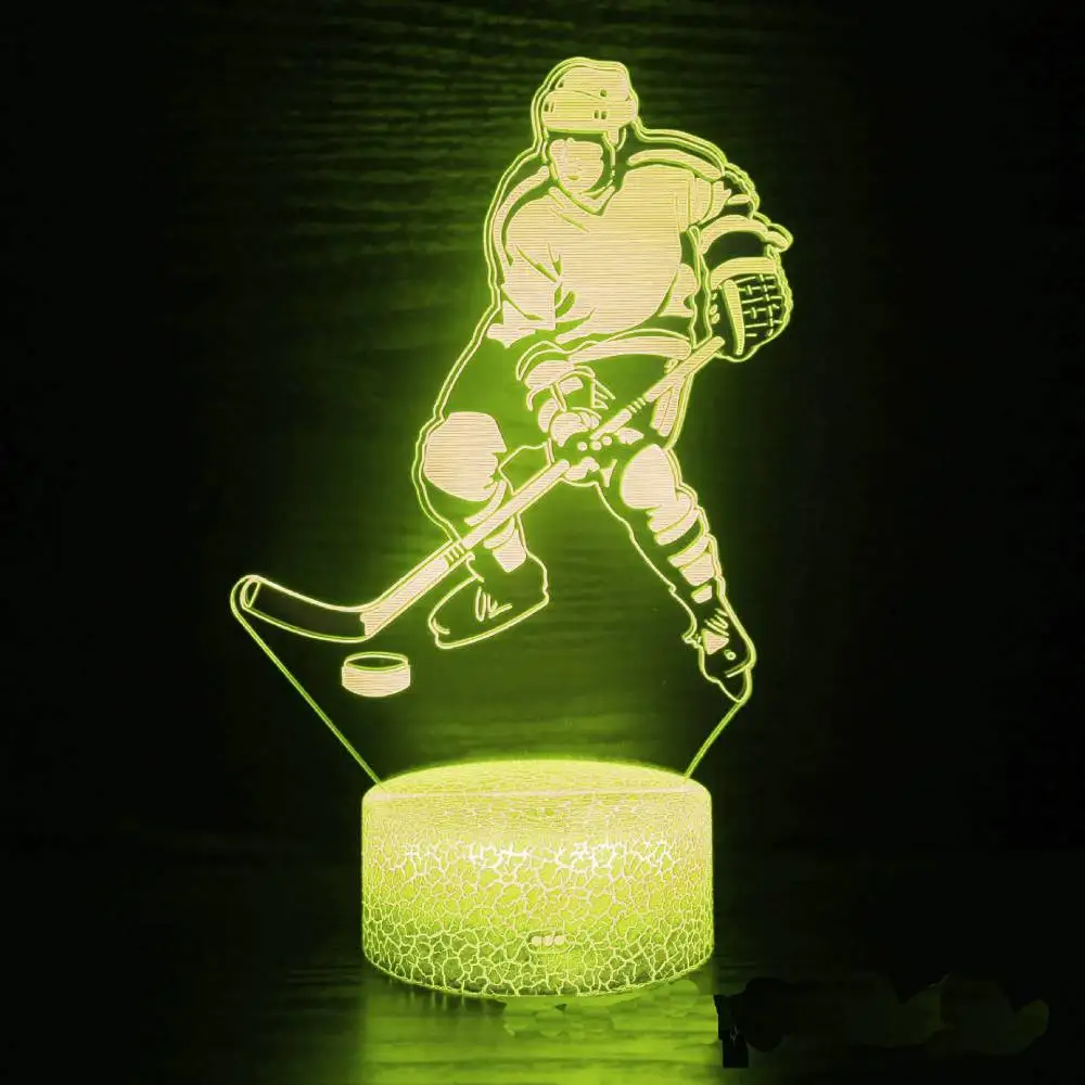 Imagem -05 - Nighdn-acrílico Led Night Light para Crianças Luzes Decorativas Usb para Mesa Candeeiro de Mesa Nightlight para Hockey Sport Lover Presente