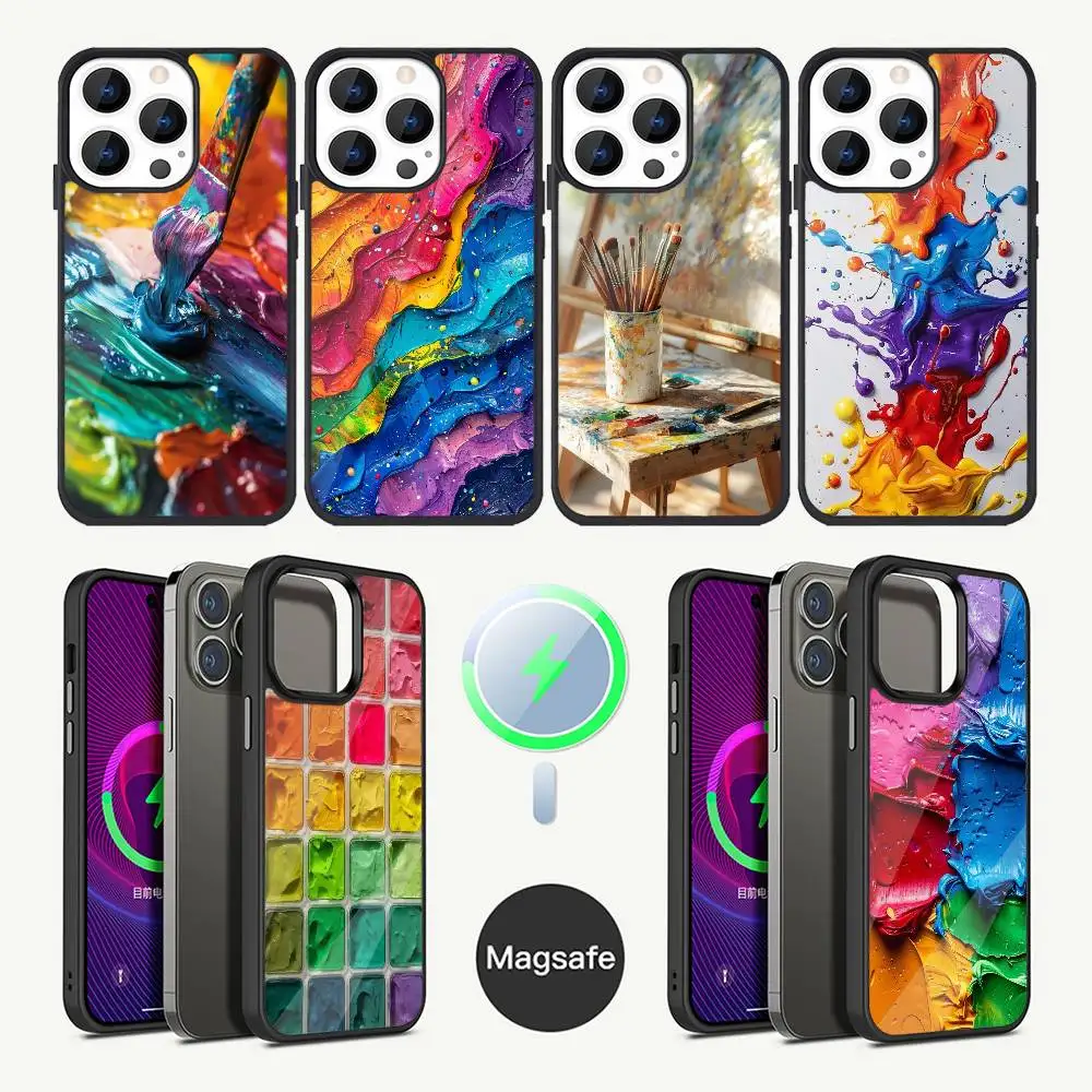 

Paint brush painting art Phone Case For iPhone 16,15,14,13,12,11,Plus,Pro,Max Mini Magsafe Magnetic Wireless Charging