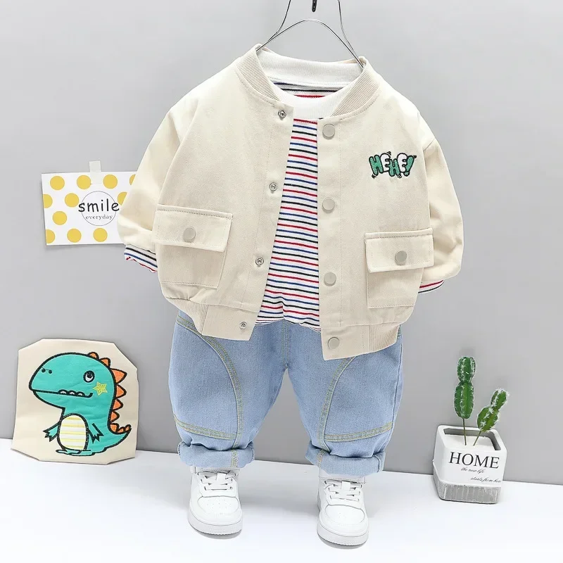 

Spring and autumn new children's infant suit boys and girls children's letter printed long sleeve zipper jacket + trousers set