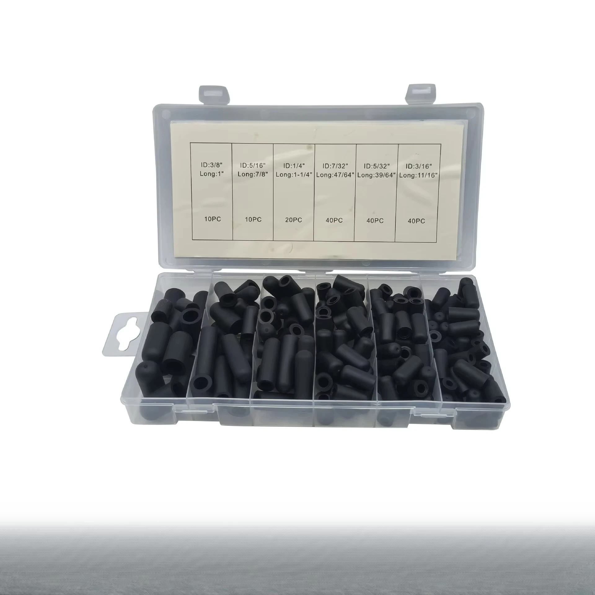 160pcs Rubber Dust Cap Set Car Fastener Clip Kit Vacuum Assortment Black Protective Seal For Carburetor Valve Protection ﻿